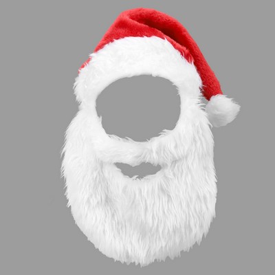 Santa Hat With Plush Beard