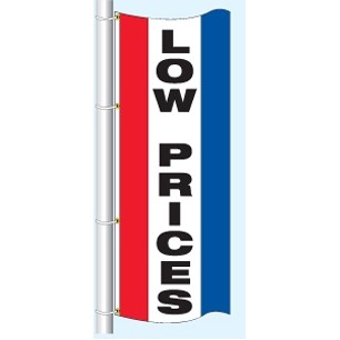 Double Faced Stock Message Free Flying Drape Flag (Low Prices) (3' x 8')