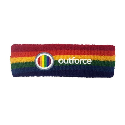 Made in the USA Heavyweight Rainbow Headband w/Full Color Print