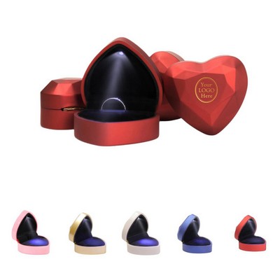 Necklace Ring Box with LED Light - Love Heart Shape