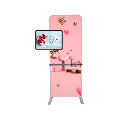 36" w x 89" h Straight Display w/Shelf & TV Bracket - 1 Side Imprint