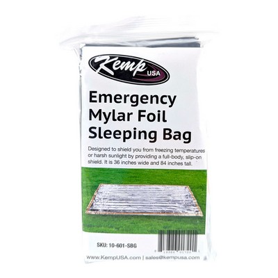 Mylar Foil Emergency Sleeping Bag, Silver