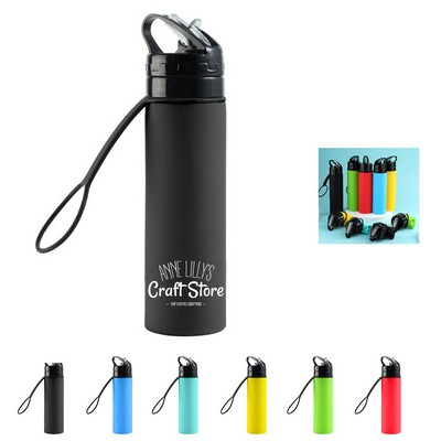 20 Oz Silicone Foldable Water Sport Bottle