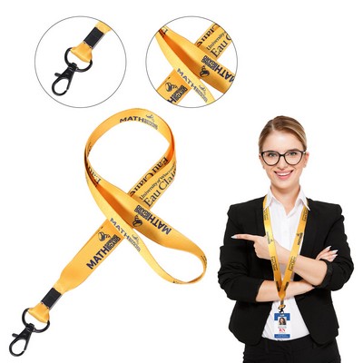 3/4" Custom Lanyard w/ Lobster Claw & Metal Crimp