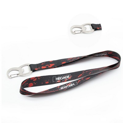 Custom 3/4" Polyester Lanyard w/ Bottle Opener
