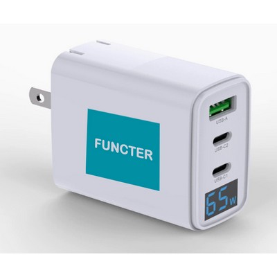3-Port 65W Wall Charger W/FCC Certification