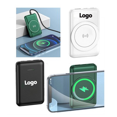 Fast Charging Magnetic Wireless Power Bank Charger 5000mah
