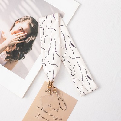 2" Full Custom White Satin Phone Lanyard Badge Lanyard Neck Strap w/Lanyard Pad Compatible #10