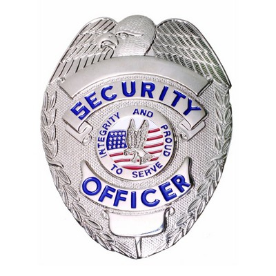 Security Officer Silver Shield Badge - Silver