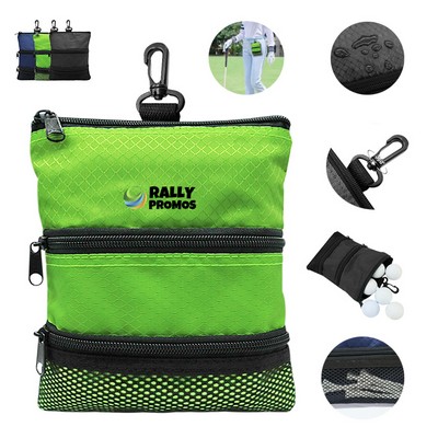 Multi-Pocket Waterproof Golf Ball Storage Tee Bag
