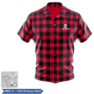 Sublimation Lightweight Mesh Full-Button Shirt - Men, Women, Kids