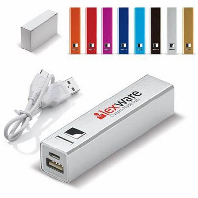 2000mAh Aluminum Metal Tube Power Bank Charger