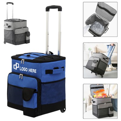600D Oxford 43L Insulated Cooler Bag W/ Wheels