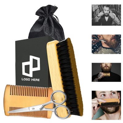 Beard Brush And Comb Set