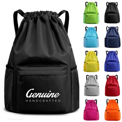 Water-resistant Oxford Drawstring Backpack