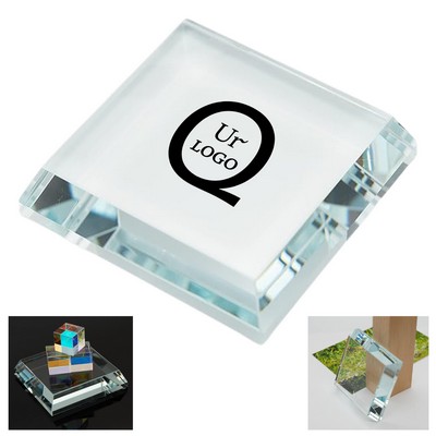 3.94" Square Flat Crystal Award Base