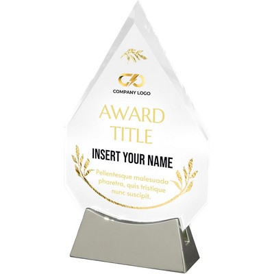 7 3/4" Personalized Glass Plaque for Awards and Trophies