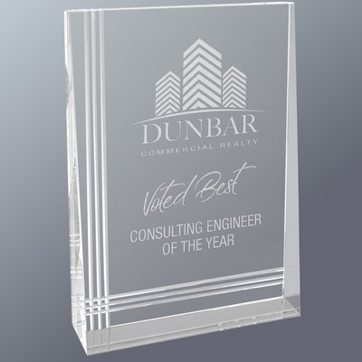 Self-Standing Crystal Wedge Award, Medium (5"x7"H)
