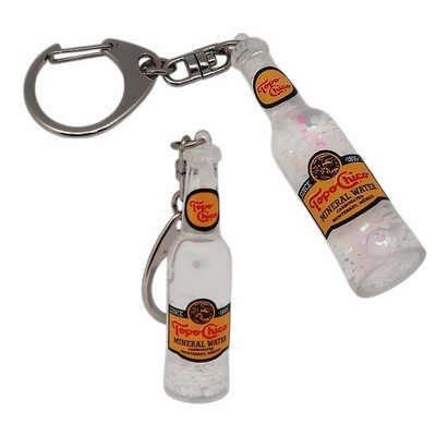 Liquid Filled Bottle Key Chain