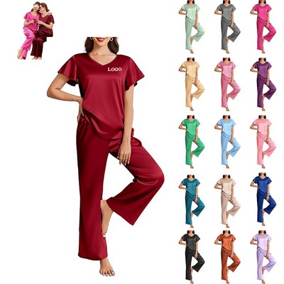 Silk Satin Pajamas Set, Mother's Gift,