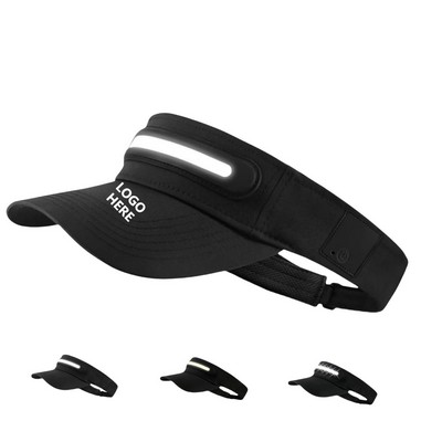 Adjustable Sun Visor Hat W/ Led Light
