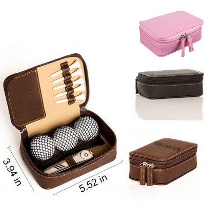 Leather Golf Ball Storage Case