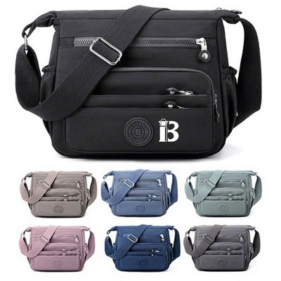 Spacious Waterproof Nylon Shoulder Bag