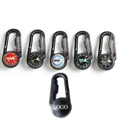 Carabiner Compass With Thermometer