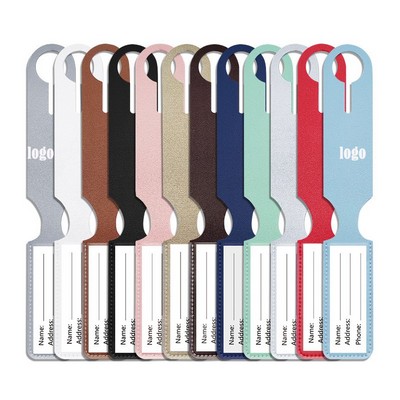 10" Custom PU Leather Luggage Tag w/Clear ID Window