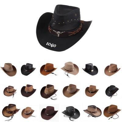 Vintage Leather Cowboy Hat