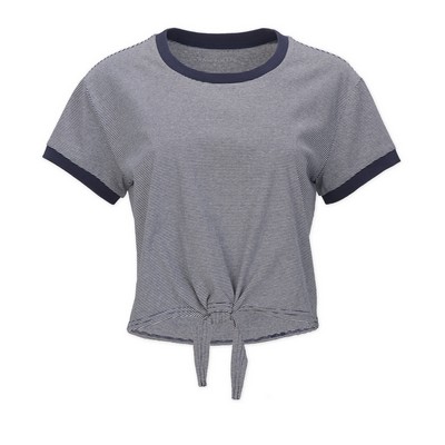 Boxercraft Striped Tie Front Tee