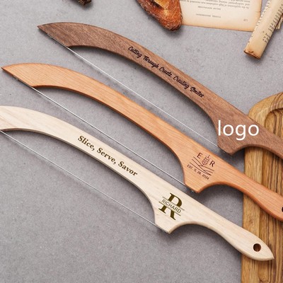 Wooden customized Stainless Steel Bread Slicer Knife