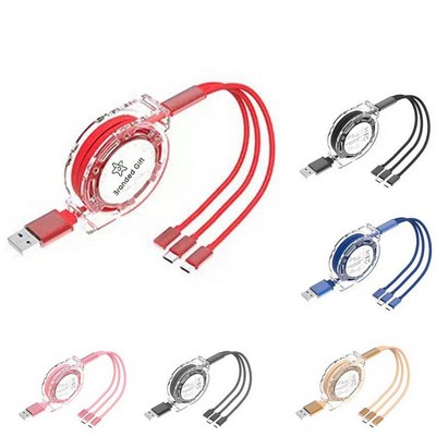 3-in-1 Retractable USB Type-C Charging Cable