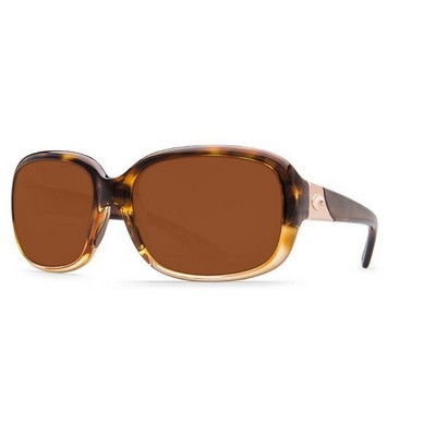 Costa Del Mar Gannet Sunglasses - (Frame) Shiny Tortoise Fade; (Lens) Copper, 580P