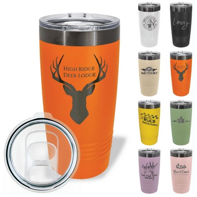 20 Oz Polar Camel ION-Plated Ghost Black Tumbler with Sliding Lid