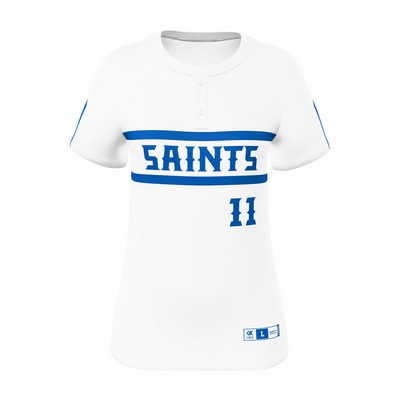 Women/Girls 2 Button Pinhole Mesh Polyester Softball Shirt