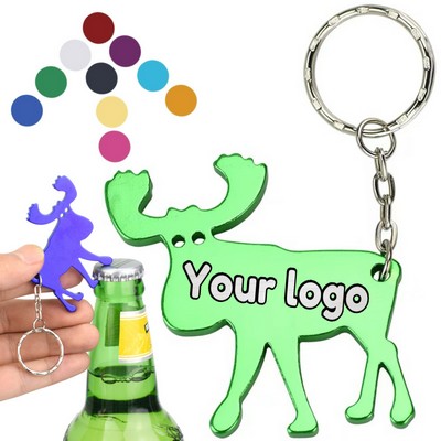 Elk Shape Metal Beer Bottle Opener Keychain