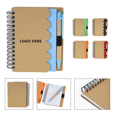 Wave-Design Spiral Notebook - Premium Paper