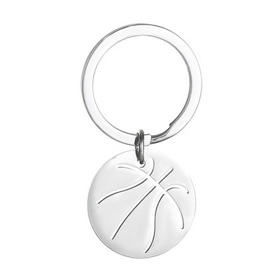 Metal Sport Basketball Keychain