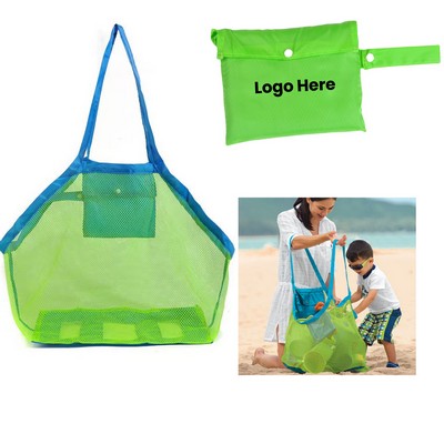 Children Oxford Fabric Net Beach Toy Bags w/ Pouch