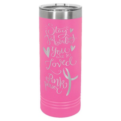 Polar Camel 22 oz. Pink Skinny Tumbler with Slider Lid