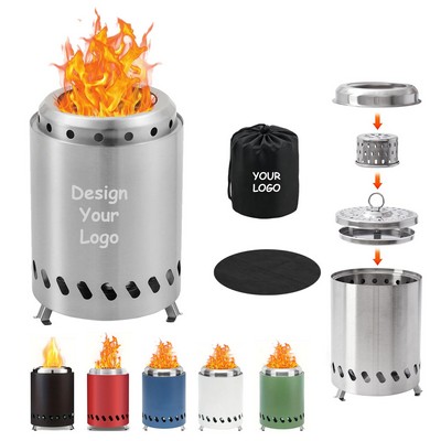 Collapsible Camping Tabletop Smokeless Fire Pit with Storage Bag