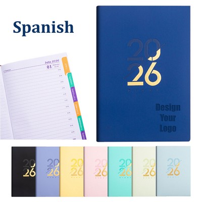 2026 Monthly and Weekly Spanish Planner with Silk Bookmark