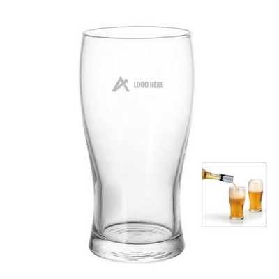 18 oz Deep Etched Pub Beer Glass