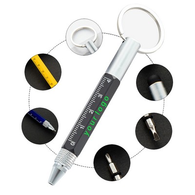 6 in 1 Multi tool Screwdriver Pen with Key Chain
