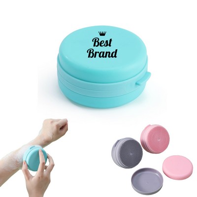 Silicone Soap Dispenser Bath Brush With Lanyard