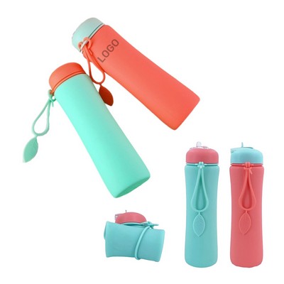 20 Oz Portable Foldable Silicone Water Bottle Cup