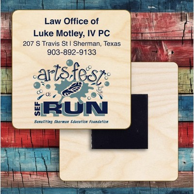 2" Square Wood Magnet