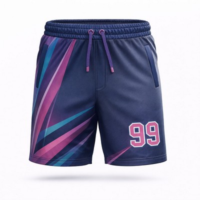 Men's Full Color Standard Length Training Shorts Interlock 180G