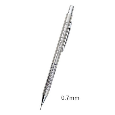Stainless Steel Net Pattern Surface Mechanical Pencil 0.7 mm Pencil Lead